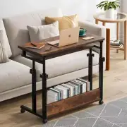 Byblight Laptop Desk Brown Portable Height Adjustable+Keyboard Tray RollingTable