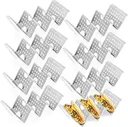 OFFSCH 8 Pcs Stainless Steel Taco Holders Kitchen Taco Racks for Home Restaurant Keeps Tortillas Upright Heats Quickly Burritos