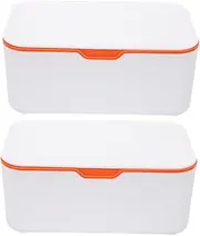 ETHZZLE 2pcs Napkin Holder Refillable Wipe Dispenser Box with Cover Convenient Wipe Storage for Bathroom and Travel and Portable Design Prevents Drying and Contamination