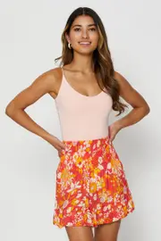 Print Skater Mini Skirt - Size 12, Women's Short Skater