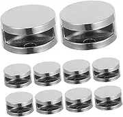 MUCKLILY 10pcs Mirror Mounting Clips Easy Install Glass Holder Brackets Secure Wall Fixing for Home Bathroom Living Glass Clips with Screws