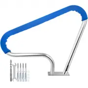 VEVOR Pool Rail 39x32 Pool Railing 304 Stainless Steel 250LBS Load Capacity Silver Rustproof Pool Handrail Humanized Swimming Pool Handrail with Blue