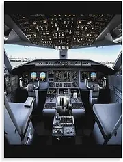 YJWANDO Digital Painting Kit, Airplane Cockpit Print DIY Painting Kit Adult Painting Set Paint Kit with Numbers Paint Kit for Beginners