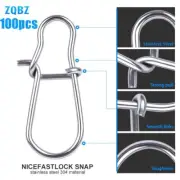 Durable Stainless Steel Connector Fast lock Barrel Swivel Fishing Hanging Snap