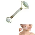 Natural Jade Stone Beauty Roller Facial Massage Tool White Flower Jade