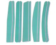 Nail File 100/180, 10 Pcs Nail Files for Natural Nails in 5 Shapes, Nail File for Acrylic Nails, Manicure & Pedicure Set