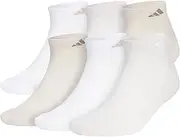 [adidas] Athletic Cushioned Low Cut Socks with arch compression for a secure fit (6-Pair), White/Wonder Beige/Alumina Beige