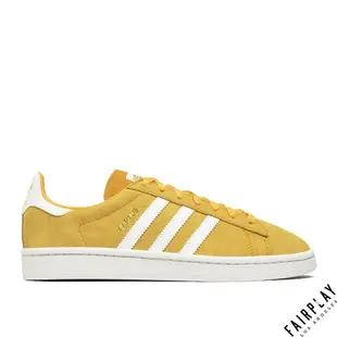 Adidas Originals W Campus 黃 女鞋 低筒 復古 麂皮 板鞋 運動鞋 AQ1071