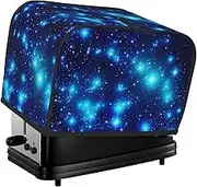 Blue Shining Stars Toaster Cover 2 Slice Bread Machine Covers Waterproof Universal Size Kitchen Small Appliance Cover with Hang Loop, Dust and Fingerprint Protection