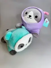 SET of 2 Hug Me Puppy & Panda Flutter Butterfly Coat Dress Up Costume Plush NWT