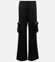 [Blumarine] Blumarine Low-rise satin cargo pants AU 6 black