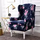 Living Room Arms Wing Chair Cover Fashion Printed High Stretch Elastic New