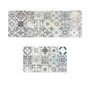 Non-Slip Home PVC Anti-Oil Waterproof Floor Mat Door Mat Kitchen Mat White Vintage