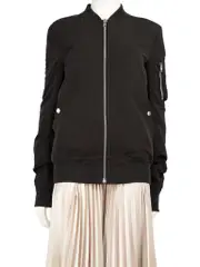 Black Zip Up Bomber Jacket