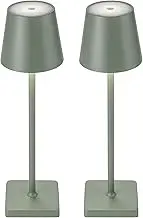 kelary 2 Pack Rechargeable Cordless Table Lamps, 5200mAh Battery Touch Table Light, Aluminum Shell Stepless Dimmable Portable LED Desk Lamp for Dinner/Restaurant/Outdoor Green