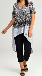 TS TAKING SHAPE plus size XS / 14 Zingara Tunic sexy glam hi-low top NWT rrp$130