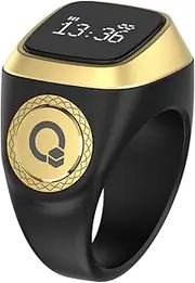 Smart Men Rings - 5 Prayer Time Reminders, Smart Rings Support Multiple Languages | Rechargeable Electronic Counter Clear Display Smart Counter Time Reminders