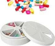 Pill Organizer, Portable Round 7-Day Pill Organizer, Silicone Pill Box Case to Hold, Cod Liver Oil, Supplements Homraa