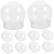 24pcs Snow Globe Plastic Clear Plastic Globes Water Globe for Christmas Crafts Making (l)