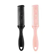 2PCS Razor Comb With Blades Razor Trimmer DIY Double Sides Hair Thinning Comb