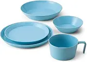 Luonto T-947746 5-Piece Set, Tyvas Blue Plate, Color Dish, Pasta Plate, Bowl, Soup Cup