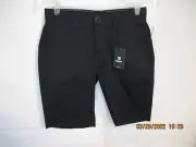 BRIXTON Cotton Blend 28W Black Toil II Straight Leg Chino Shorts New w/Tags