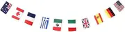 World Countries Bunting Flag, 3.6m/11.8ft Length, International Hanging String Decoration for Olympics, Around the World Parties, Multicultural Events, Sporting, School events, 20x30cm Flag Size
