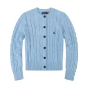 POLO RALPH LAUREN women's Cardigan light blue long-sleeved top sweater