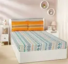 Cotton Double Bedsheet with 2 Pillow Covers Fuzzy Strings Orange