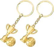 Kisangel Football Keychain Car Keychain Trophy Soccer Sports Game Favors Keychain World Holder Flags Plush Man Wallet Prank Keychain Goal Kit Silver Stainless Steel