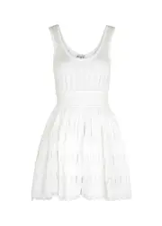 Alaïa Fluid Knitted Mini Dress - White - 12 12
