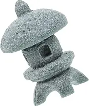 OSOLADY Japanese Lantern Statue Lantern Zen Garden Decor Small Pagoda Sculpture Tiny Pagoda Model Japanese Aquarium Decorations Miniature Asian Decor Mini Pavilion Statue Sandstone