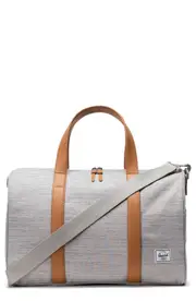 Herschel Supply Co. Novel Recycled Polyester Carry-On Duffle Bag in Light Grey Crosshatch at Nordstrom