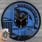 LED Vinyl Clock Washington Light Vinyl Record Wall Clock Decor Home 5987