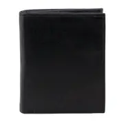 Pierre Cardin Rustic Leather Men's Slim Bi-Fold Wallet - Black