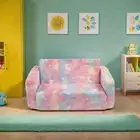 Removable Coat Kids Folding Couch Glow in The Dark 2 Seat Kids Sofa for Learning