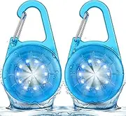 LED Dog Collar Lights IP68 Waterproof, USB Rechargeable Clip on with 6 Lighting Modes Safety Lights, Light up Lighted Dog Harness Light, Pets Safety Accessories Pendant for Night (2 Pack) (Blue2)
