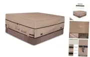 Waterproof 600D Polyester Square Hot Tub Cover 85"(L)x85"(W)x20"(H) Brown