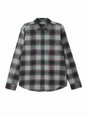 Obey WILCOX WOVEN Charcoal Multi Black Red Plaid Button Down L/S Men's Shirt