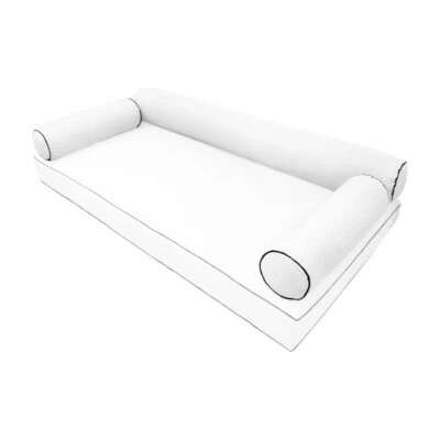 |SLIPCOVER ONLY| S6 Contrast Piped Trim Bolster SlipCover Full Size 73"x8" AD106