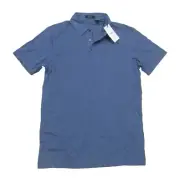 Theory Azure Blue Cosmos Bron C Regular Fit Short Sleeve Polo Shirt