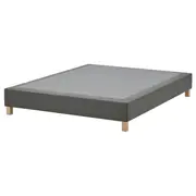 LYNGÖR slatted mattress base with legs, dark grey, Double