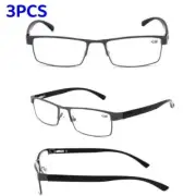 3 PCS Mens Metal Rectangle Business Reading Glasses +1.0 1.5 2.0 2.5 3.0 3.5 4.0