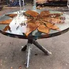 Clear Resin Tables,Epoxy Table Diy,Coffee Table,Handmade Acacia Wood Round Table