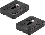NEEWER 2 Pieces Universal Arca Type Quick Release Plate All Metal with 1/4 Inch Screw Fits Standard Arca Type Clamp for Camera Tripod Ballhead (PU50 50mm)