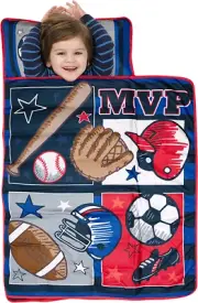 Funhouse Kids Nap Mat Set – Includes Pillow and Fleece Blanket – Great for Girls