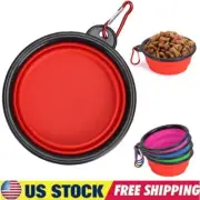 Portable Travel Collapsible Foldable Pet Dog Bowl for Food & Water Bowls Dish