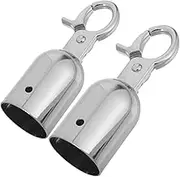 Rope Connector Metal Cord End Stopper Safety Rope Hook Barrier End Hooks Post Caps 2 Pack for Crowd Control Decorative (Silver)