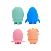 Annabel Trends Silicone Baby Bath Time Toy Rocket/Squid & Octopus/Lion Combo Set