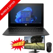 HP ProBook x360 Fortis G11 11" TS Laptop + LG 24" FHD IPS Monitor + RAPOO B20